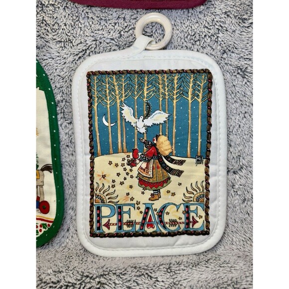 VTG 90s Holiday Christmas Pot Holder Lot CSC Kitchen Santa Decor Cottagecore - Picture 5 of 16